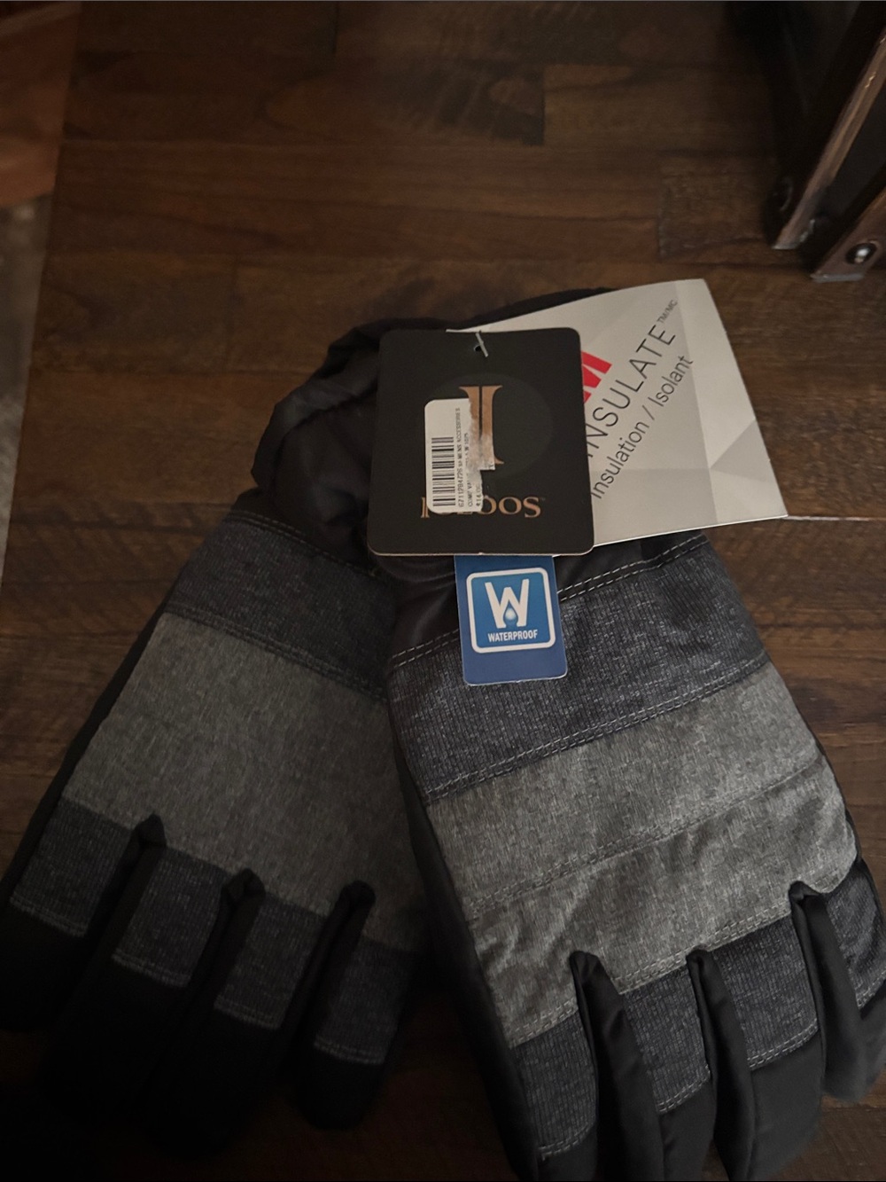 3M Thinsulate Men's Gray and Black Insulated Gloves